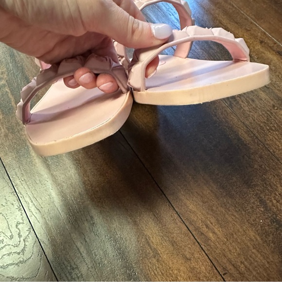 New Stuart Weitzman Rosita Dual Strap Slide Rubber Sandal Pink Flat Size 7.5 - Picture 6 of 10